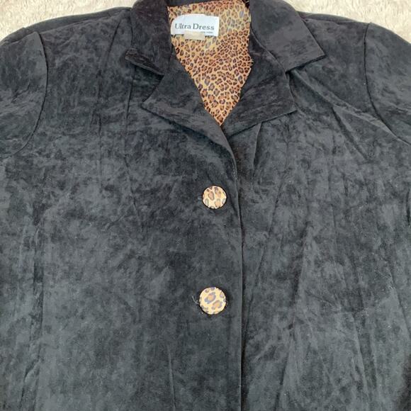 Vintage 80s Ultra Dress NY leopard button down long jacket, 16 - Picture 4 of 6